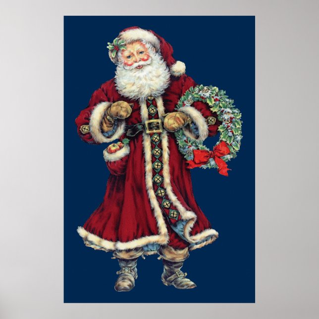 Santa stehend Vintage Poster (Vorne)
