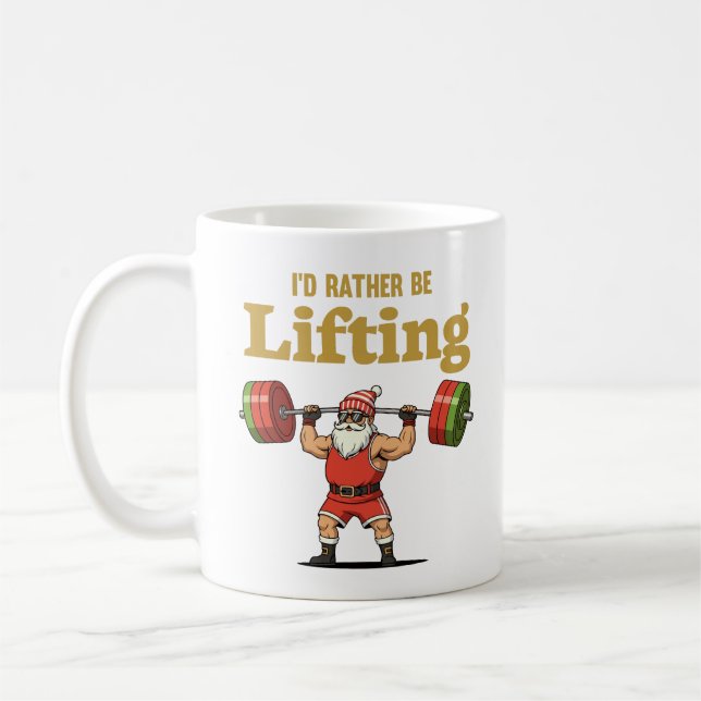 Santa stemmt Gewichte Kaffeetasse (Links)