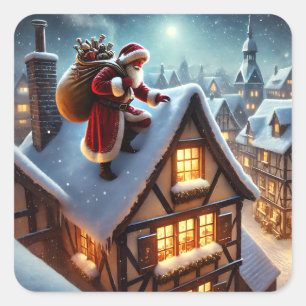 Santa Stickers auf dem Dach