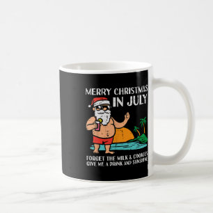 Santa Strand Frohe Weihnachten im Juli Vergiss Mil Kaffeetasse