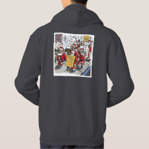 Santa Streik Männer dunkelgrauer Kapuzenpullover R Hoodie