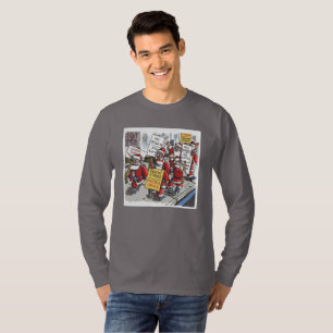 Santa Strike Männer rauchen graues Langarm-T-Shirt T-Shirt