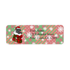 Santa Strumpf Black Labrador Puppy Cartoon