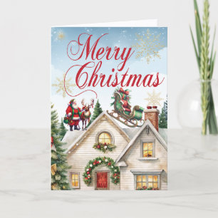 Santa stürzte die Sleigh Zuhause Insurance ab Feiertagskarte