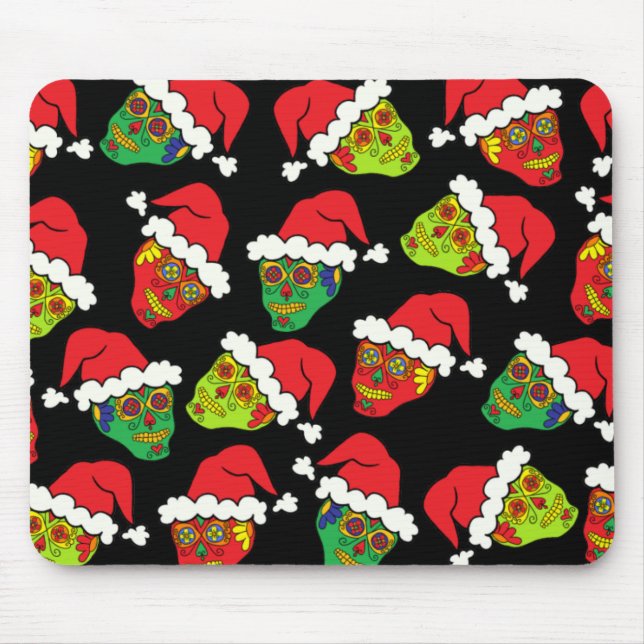 Santa Sugar Skulls Mousepad (Vorne)