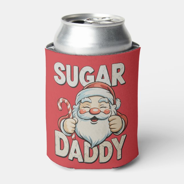 Santa Sugar Xmas Daddy Funny Christmas Candy Cane Dosenkühler (Kanne Vorderseite)