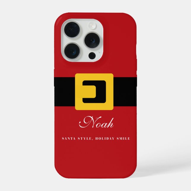 Santa Suit Holiday — Personalized Name Edition iPhone 15 Pro Hülle (Rückseite)