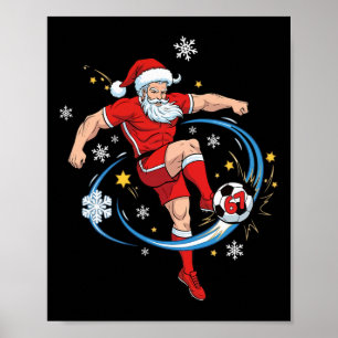 Santa Sungles Kostüm sechs sieben Weihnachten Fußb Poster