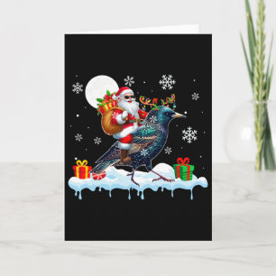 Santa Sungles Reitsport Rentier Starling Bird Enth Karte