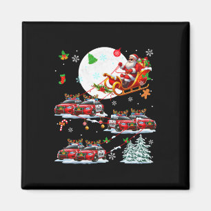 Santa Sungles Sleigh Rentier Police Cars Christma Magnet