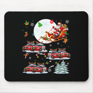 Santa Sungles Sleigh Rentier Police Cars Christma Mousepad