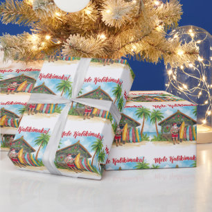 Santa Surf Shack Hawaii – „Mele Kalikimaka!“ Geschenkpapier