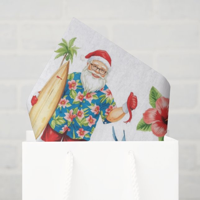Santa Surf Shack Hawaii – “Mele Kalikimaka!”  Seidenpapier (Geschenktüte)