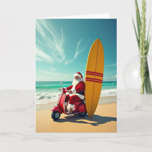 Santa-Surf-Weihnachtskarte Karte