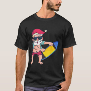 Santa Surfboard Weihnachten im Juli Xmas Tropisch T-Shirt
