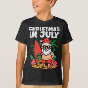 Santa Surfer Strand Weihnachten im Juli Lustiger S T-Shirt