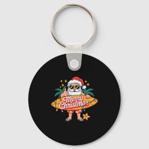 Santa-Surfing-Hawaiian-Beach-Weihnachten-im-Juli-T Schlüsselanhänger