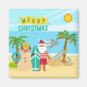 Santa Surft Weihnachtskreuzfahrt-Tür Magnet