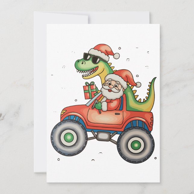 Santa T Rex Dinosaurier Monster Truck Weihnachten  (Vorderseite)