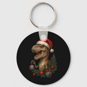 Santa T-Rex Weihnachten Lustiger Dinosaurier Urlau Schlüsselanhänger