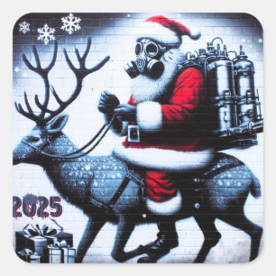 Santa T - Shirt Quadratischer Aufkleber