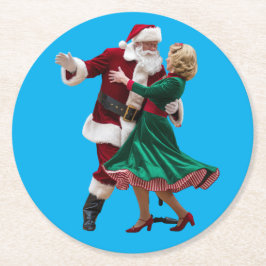 Santa-Tanz-Papier-Untersetzer Runder Pappuntersetzer
