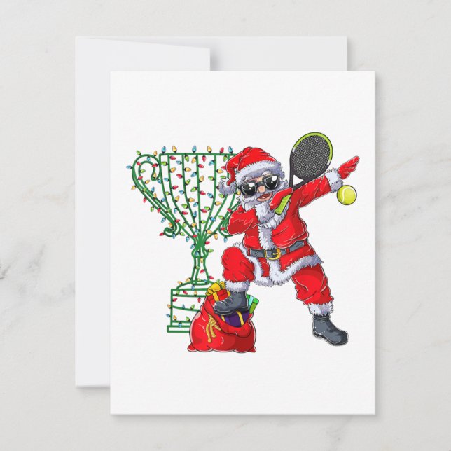 Santa Tennis Weihnachtsgeschenk für Damen Einladung (Vorderseite)