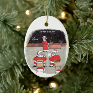 Santa Test ovaler Keramik-Schmuck Keramik Ornament