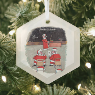 Santa Test Sechseck Glas Weihnachtsbaumanhänger Ornament Aus Glas