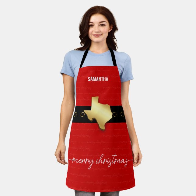 Santa Texas Belt Buckle Weihnachten Schürze (Getragen)