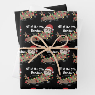 Santa Tier Xmas All Of The Otter Rentiere Tier Geschenkpapier Set