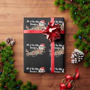 Santa Tier Xmas Alle Otter Rentiere Tiere Geschenkpapier