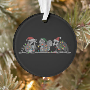 Santa-Tiere Weihnachten Dummer Waschbär Opossum Ei Ornament