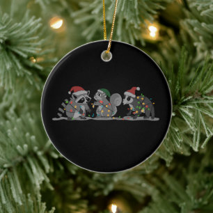 Santa-Tiere Xmas Verrückte Waschbär Opossum Eichhö Keramik Ornament