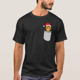 Santa Tiger Pocket Funny Niedlich Weihnachten T-Shirt
