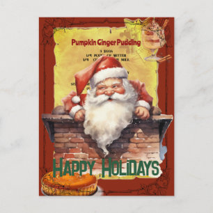 Santa Top Ein Kamin mit Rezept Postkarte