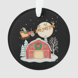 Santa Tractor Farm Farmer Christmas Farming Xmas
