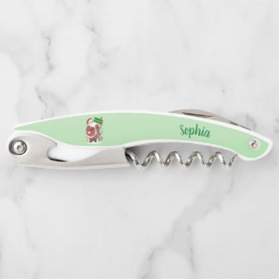 Santa Tree Animals Frohe Weihnachten Grün Kellnermesser