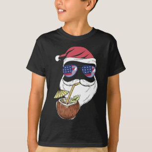 Santa Tropischer Kokosnuss-Getränk Weihnachten im T-Shirt