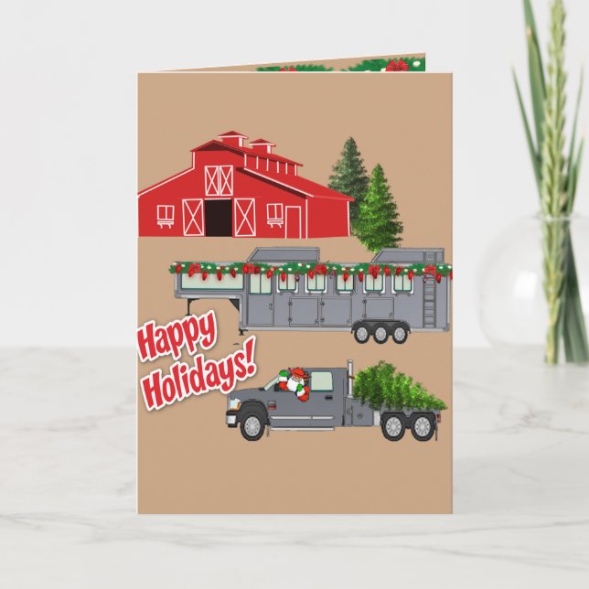 Santa Truck Trailer und Stallenurlaub Karte (Vorderseite)