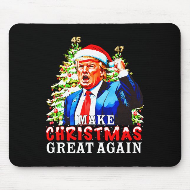 Santa Trump 45-47 Weihnachten Pajamas Make Christm Mousepad (Vorne)
