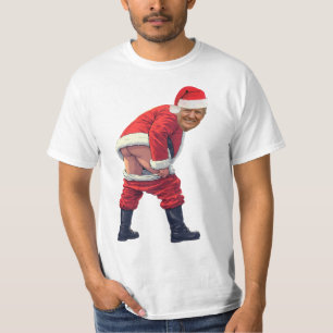Santa Trump Baue Die Mauer Lustiger politischer S T-Shirt