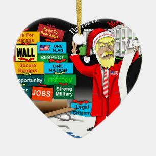 Santa Trump Keramik Ornament