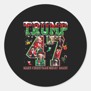 Santa Trump macht Weihnachten wieder großartig Häs Runder Aufkleber