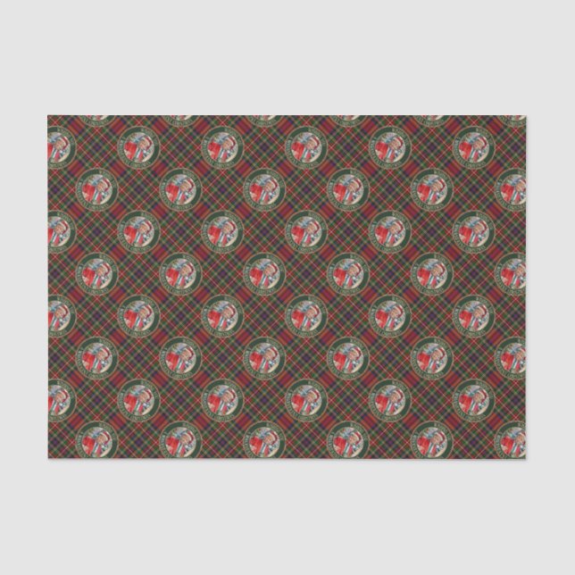 Santa Trump MAGA Christmas Tartan Kariert Seidenpapier (Vorderseite)