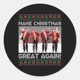 Santa Trump Tanz Mach Weihnachten wieder großartig Runder Aufkleber