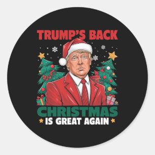 Santa Trump-Tanz macht Weihnachten wieder großarti Runder Aufkleber