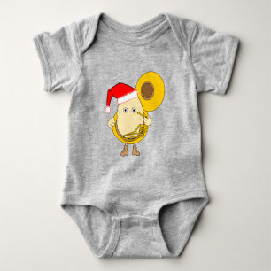 Santa Tuba Player Egghead Baby Strampler