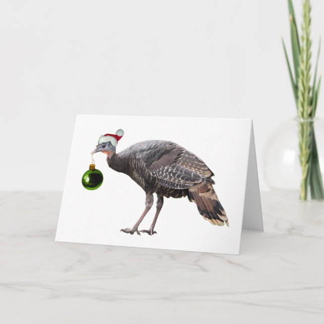 Santa Turkey Card Feiertagskarte (Vorderseite)