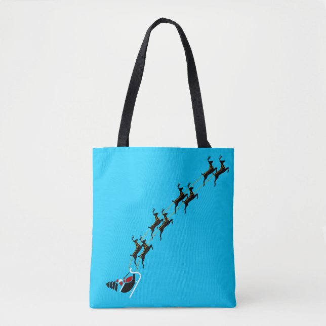 Santa Turquoise Tote Bag Tasche (Vorderseite)